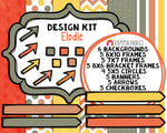 Elodie Design Kit - Cover Page Templates - Digital Planner Backgrounds - Planners Frames and Borders - Customizable Binder Covers