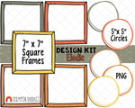 Elodie Design Kit - Cover Page Templates - Digital Planner Backgrounds - Planners Frames and Borders - Customizable Binder Covers