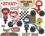 Dirt Bike Kids ClipArt - Motocross - Off Road Motor Sports - Dirt Track Racing - Commercial Use PNG
