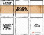 Doodle Borders ClipArt - Hand Drawn Frames - Cover Page Borders - Rectangle Borders - Hand Doodled Frames