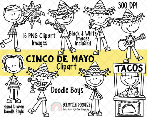 Cinco de Mayo ClipArt - Doodle Boys Cinco de Mayo ClipArt - Mexico ClipArt