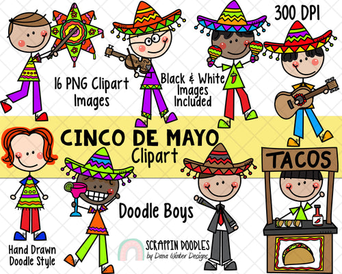 Cinco de Mayo ClipArt - Doodle Boys Cinco de Mayo ClipArt - Mexico ClipArt