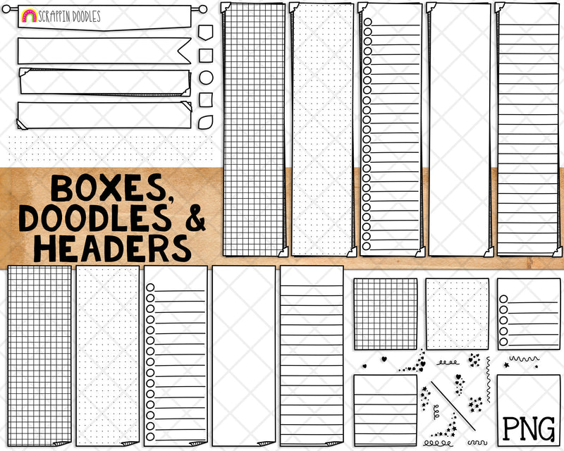 Doodle Calendar Templates - Create your own BUJO Doodle style Calendars - Commercial Use