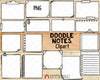 Doodle Notes ClipArt - Hand Doodled Sticky Notes - Black & White Note Boxes Graphics - Commercial Use PNG