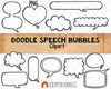 Doodle Speech Bubbles - Hand Doodled Speech Bubble - Commercial Use PNG
