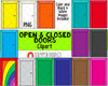 Door ClipArt - Open Doors Clip Art - Closed Doors - Entryway - Create A Room