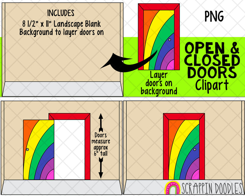 Door ClipArt - Open Doors Clip Art - Closed Doors - Entryway - Create A Room