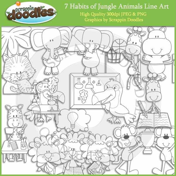 7 Habits of Jungle Animals Clip Art Download