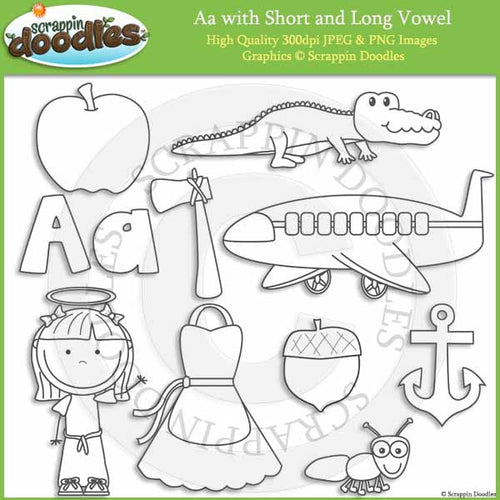 Letter A - Short and Long Vowel Clip Art