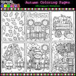 Autumn Coloring Pages - Fall Seasonal Kids Coloring Book
