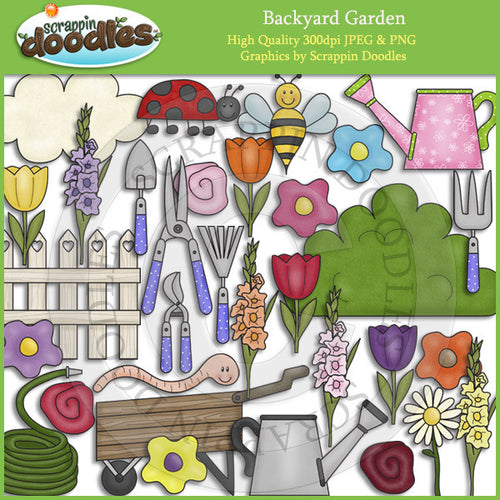 Backyard Garden - Spring Flower Gardening Clip ArtDownload