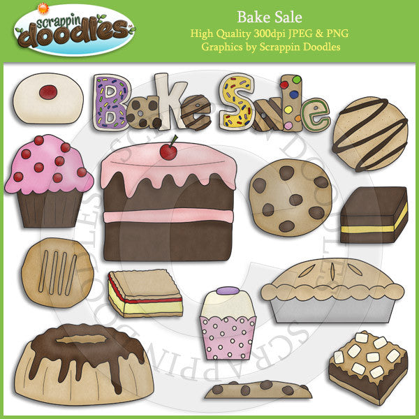 Bake Sale - Bakery Food Clip Art – Scrappin Doodles for Free Printable Food Clip Art