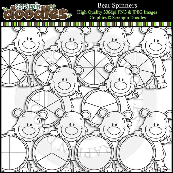 Bear Spinners - Cute Math Game Clip Art Commercial Use