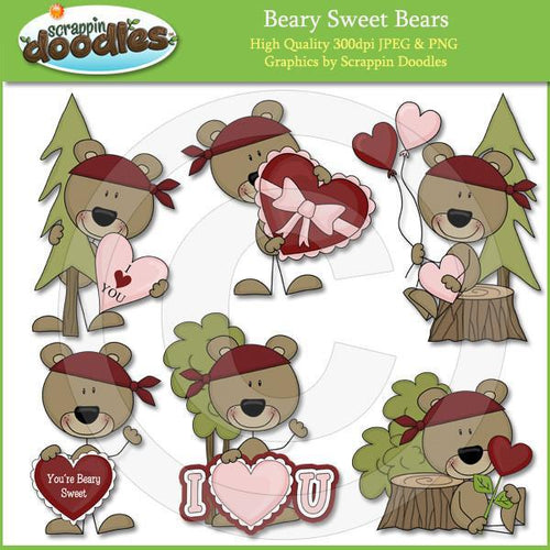 Beary Sweet Bears - Cute Valentine Bear Clip Art
