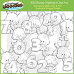 Billi Bunny Numbers - Cute Rabbit Clip Art
