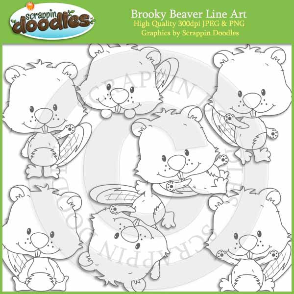 Brooky Beaver Clip Art