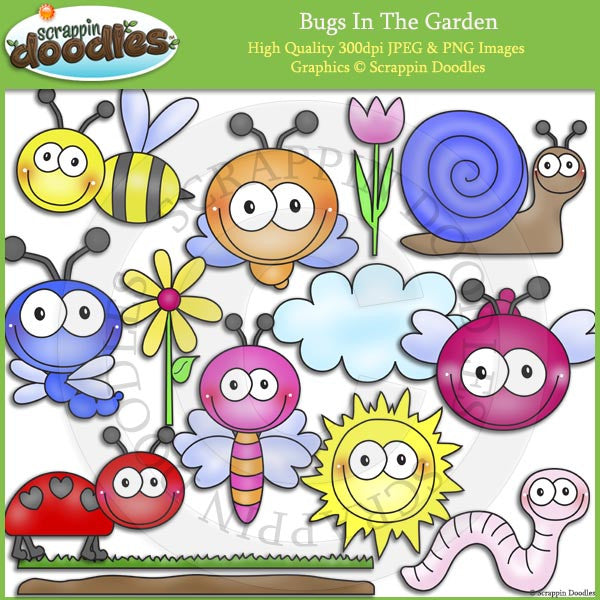 Bugs In The Garden - Cute Insect Clip Art