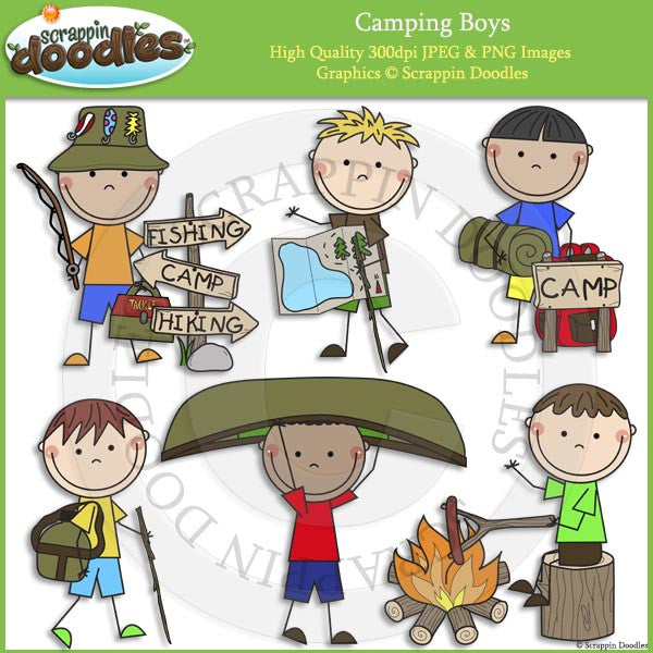 Camping Boys Clip Art