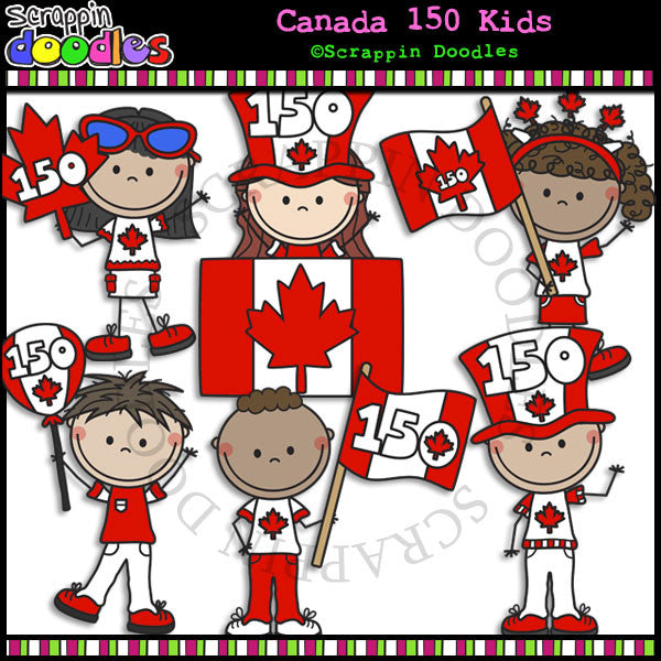 Canada 150 Kids Clip Art