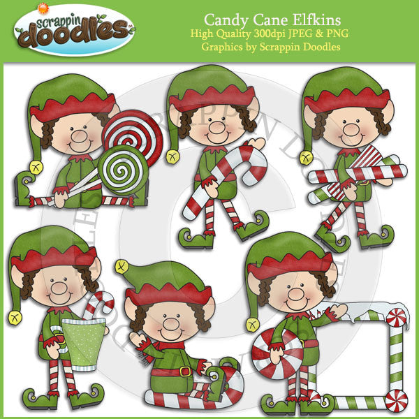 Candy Cane Elfkins Clip Art Download