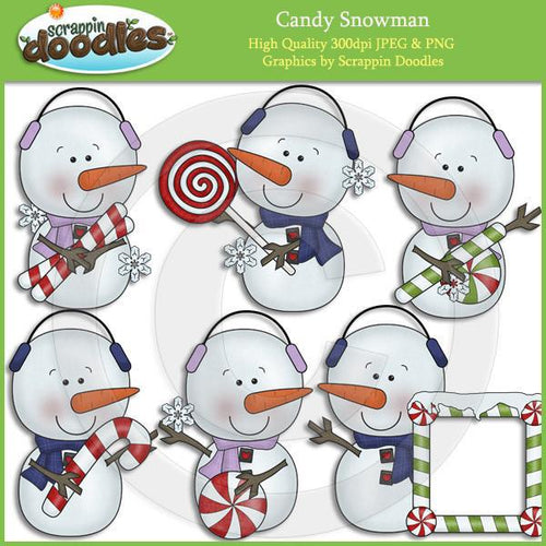 Candy Cane Snowman Clip Art Download