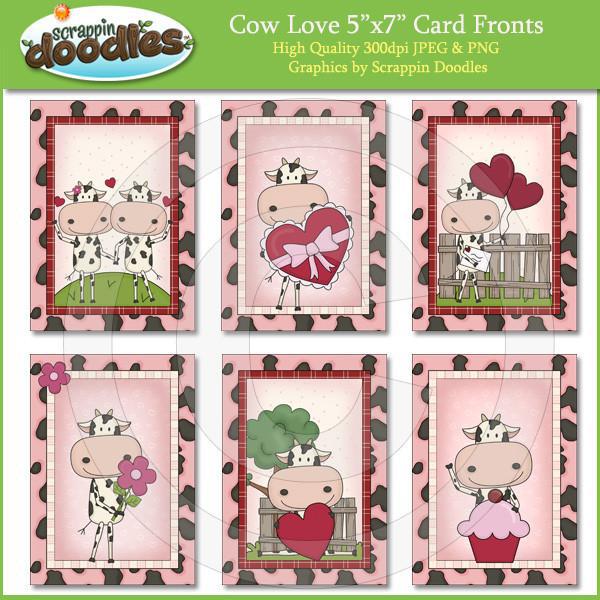 Cow Love 5x7 Card Fronts Download