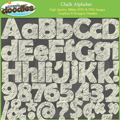 Chalk Alphabet Clip Art