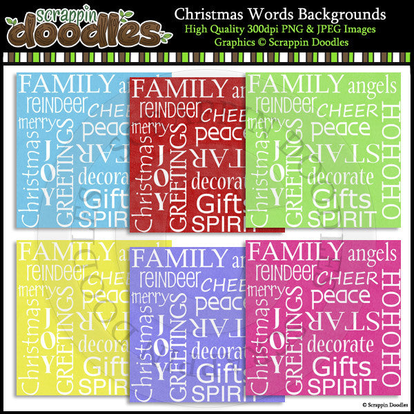Christmas Words Backgrounds