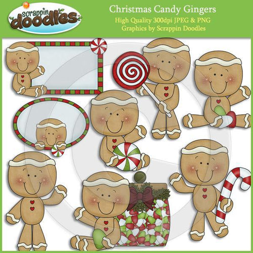 Christmas Candy Gingers Clip Art Download