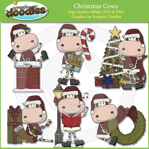 Christmas Cows Clip Art Download