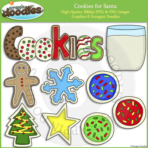 Cookies for Santa Clip Art & Line Art
