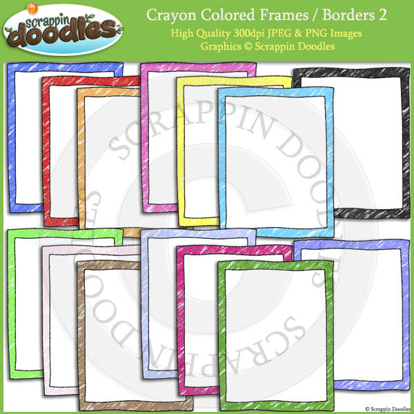 Crayon Colored Frames / Borders Bundle