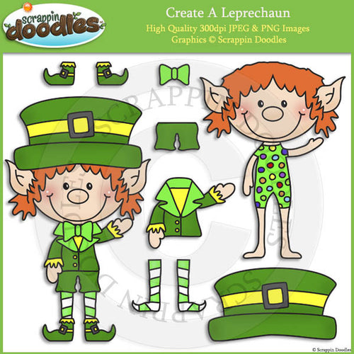 Create A Leprechaun Clip Art & Line Art
