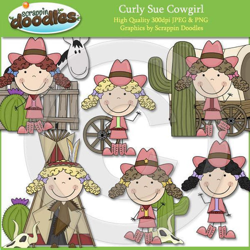 Curly Sue Cowgirl Clip Art Download