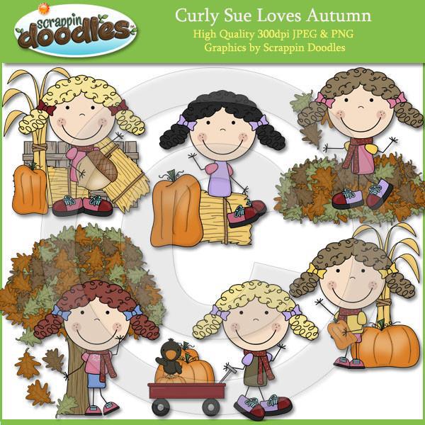 Curly Sue Loves Autumn Clip Art Download