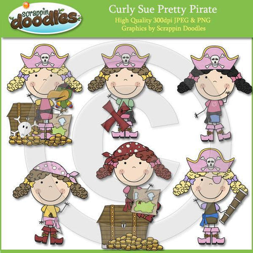Curly Sue Pretty Pirate Clip Art Download