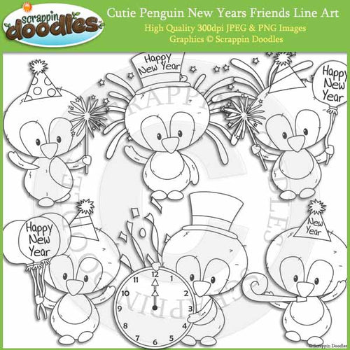 Cutie Penguin New Year Friends