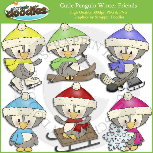Cutie Penguin Winter Friends Clip Art Download