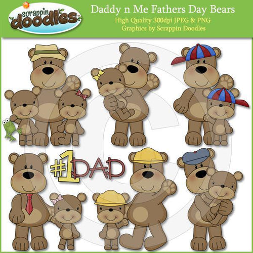 Daddy n Me Father's Day Bears Clip Art Download