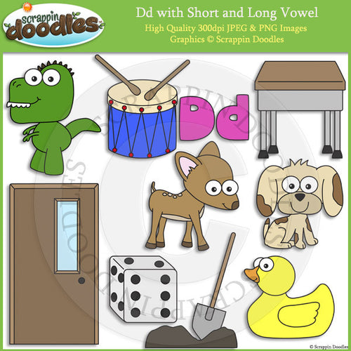 Dd Short and Long Vowel Clip Art and Line Art