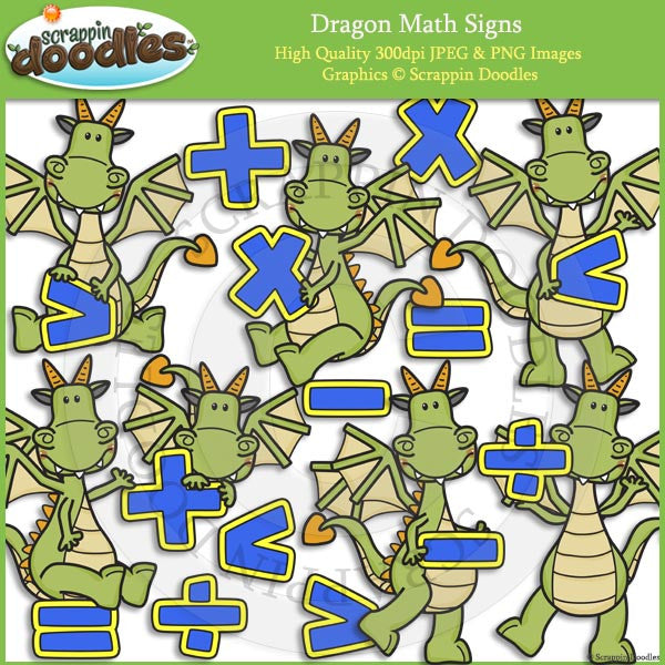 Dragon Math Signs Clip Art