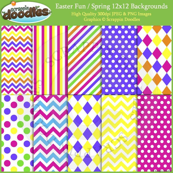 Easter Fun / Spring 12x12 Backgrounds Download