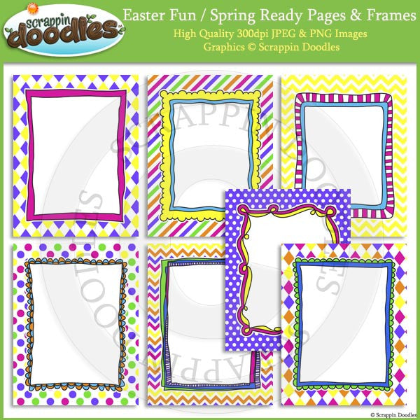 Easter Fun/Spring 8 1/2 x 11 Ready Pages/Cover Pages & Frames