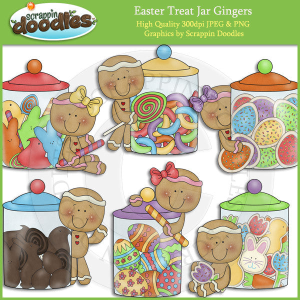 Easter Treat Jar Gingers Clip Art Download