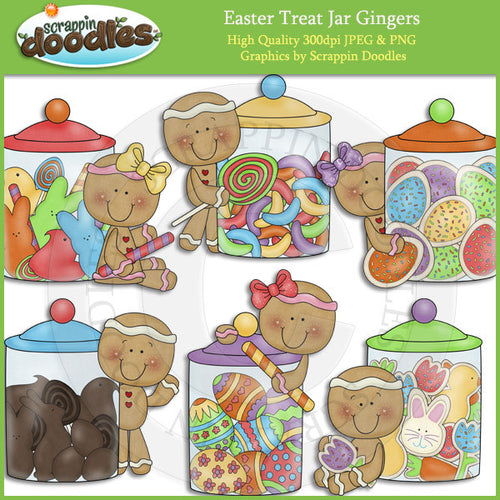 Easter Treat Jar Gingers Clip Art Download