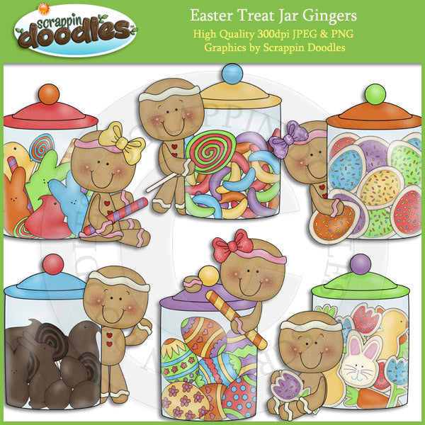 Easter Treat Jar Gingers Clip Art Download