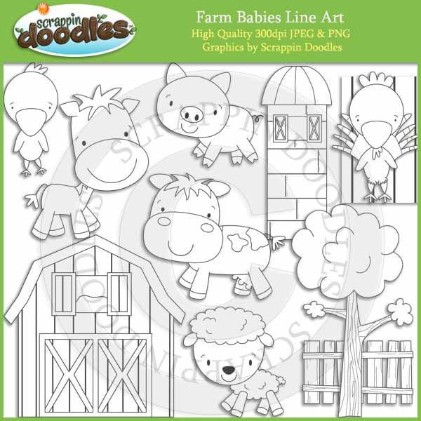 Farm Babies Clip Art