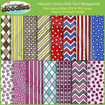 February Creative Pack , Backgrounds, Borders & More