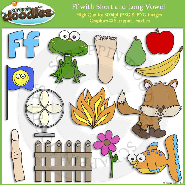 Ff Short and Long Vowel Clip Art and Line Art