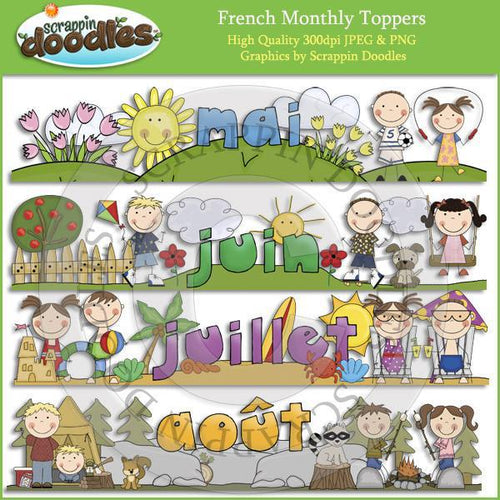 FRENCH Monthly Toppers - Jan through Dec Download